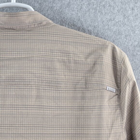 5.11 Tactical Shirt Mens 2XL XXL Beige Tan Ellis Snap Button Lightweight Pockets - Picture 4 of 14